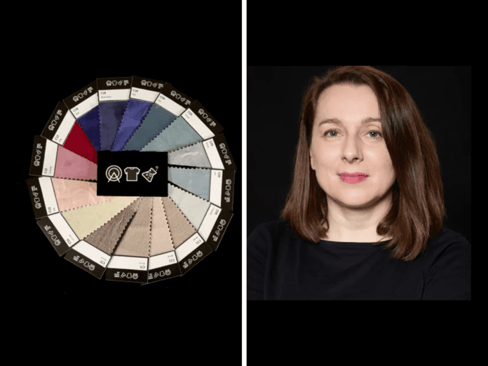 Karin Fleck, Gründerin und CEO des Vienna Textile Labs, spricht über biobasierte Farbstoffe und die Zukunft der Textilindustrie. (c) Johannes Hloch, Vienna Textile Lab